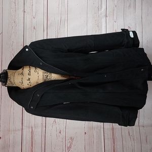 Calvin Klein black hooded purple quilted lined jacket size 12